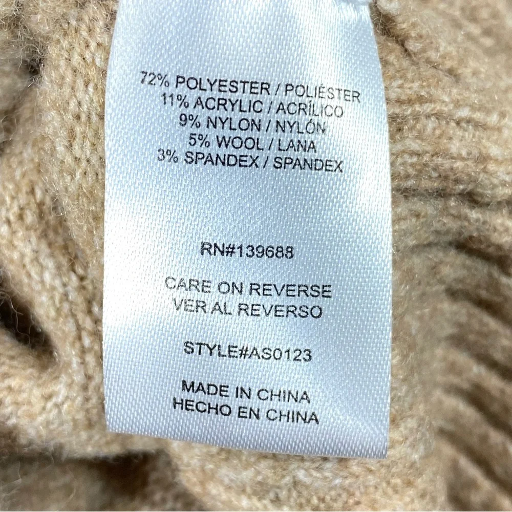 Penelope Rose Midi Knit Sweater Dress Women's 2X Tan & Black Trim Crew Neck NWT - Picture 9 of 13
